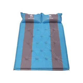 CAMEL 骆驼 带枕双人隔潮自动充气垫 A8W0O5002 蔚蓝拼灰