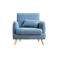 VISAWOOD 维莎原木 Y97H01 北欧布艺沙发 单人位 湖蓝色