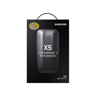 SAMSUNG 三星 X5 Thunderbolt 3 移动固态硬盘 Type-C 1TB 黑色