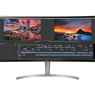 LG 乐金 38WK95C 37.5英寸 IPS 曲面 FreeSync 显示器(3840x1600、75Hz、99%sRGB、HDR10）