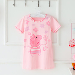 Peppa Pig 小猪佩奇 儿童短袖睡裙睡衣家居服连衣裙