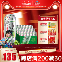 TSINGTAO 青岛啤酒 青岛纯生华晨宇明星定制罐500ML*18听