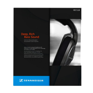 SENNHEISER 森海塞尔 HD518 耳罩式头戴式有线耳机 黑色 3.5mm