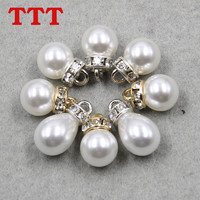 TTT 金属衬衫纽扣子白色珍珠金属底托女士衬衫开织衫钮扣 装饰扣