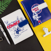 kinbor 迪士尼唐老鸭系列A6皮面本蓝色白色卡通学生笔记本随身便携手帐本记事本加厚日记本手账本