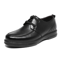【新品】时尚休闲单鞋舒适真皮系带皮鞋男士休闲鞋男鞋 44 黑色
