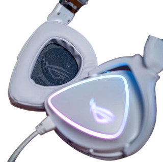 ROG 玩家国度 Delta White Edition 白色限定版 耳罩式头戴式有线游戏耳机 白色