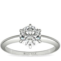 Blue Nile 1.20克拉圆形切割钻石+经典六爪单石戒托