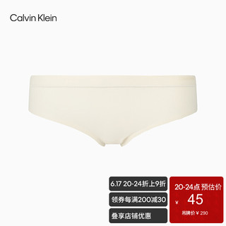 Calvin Klein 卡尔文·克莱 CK内衣经典款女士中腰三角全棉轻薄简约时尚透气肤内裤QF4846AD 101-米白色 XS