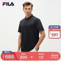 FILA 斐乐 官方男子短袖polo衫 2021年夏季新款男子纯色时尚polo衫