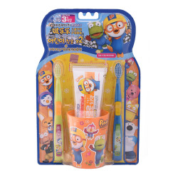 Pororo 啵乐乐pororo 韩国进口小企鹅 儿童牙刷牙膏套盒/旅行套装 牙齿护理套盒(三岁以上适用)