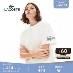 LACOSTE 拉科斯特 法国鳄鱼女装夏季时尚宽松休闲印花圆领短袖T恤女|TF5633