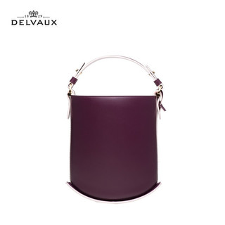DELVAUX 包包女包奢侈品手提包女迷你Pin系列水桶包 深紫色