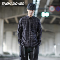 ENSHADOWER 隐蔽者 格子衬衫男新款休闲潮牌衬衣青年寸衣