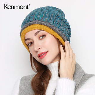 卡蒙 Kenmont）km-9066 冬季女士毛线帽休闲百搭堆堆帽 孔雀蓝