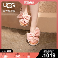 UGG 2021夏季女士凉鞋平底舒适轻质蝴蝶结时尚厚底凉鞋 1101047