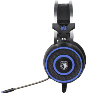 SADES 赛德斯 G60 耳罩式头戴式有线耳机 黑蓝色 USB口