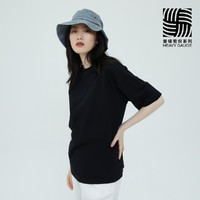【亲肤】Gap女装宽松纯棉短袖T恤7015902021新款纯色上衣 S 黑色