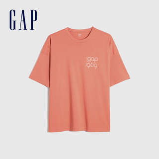 Gap男装LOGO潮流宽松纯棉短袖T恤757191夏季2021新款