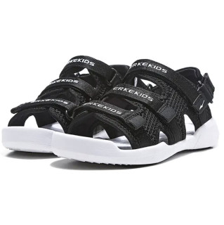 erke鸿星尔克63119206039男童凉鞋正黑正白28码