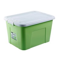 LONGSTAR 龙士达 塑料加厚收纳箱整理箱 儿童玩具箱 衣服储物箱 被子收纳箱 绿色80L 两只装