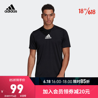 阿迪达斯官网 adidas M 3S BACK TEE 男装夏季训练运动短袖T恤GM2126 黑色/白 A/XL(185/104A)