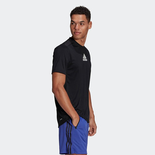 阿迪达斯官网 adidas M 3S BACK TEE 男装夏季训练运动短袖T恤GM2126 黑色/白 A/XL(185/104A)