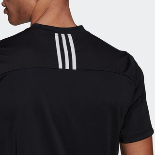 阿迪达斯官网 adidas M 3S BACK TEE 男装夏季训练运动短袖T恤GM2126 黑色/白 A/XL(185/104A)