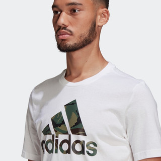 阿迪达斯官网 adidas M CAMO T 男装夏季运动型格短袖T恤GK9635 白/遗迹绿 A/L(180/100A)