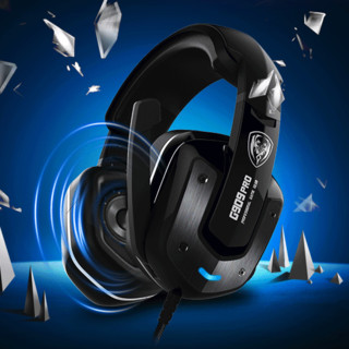 SOMiC 硕美科 G909 标准版 耳罩式头戴式有线耳机 黑色 USB口