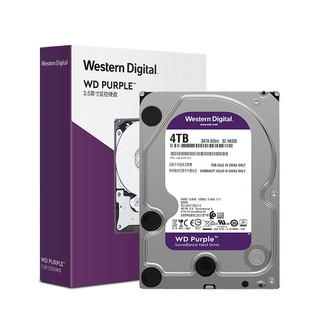 Western Digital 西部数据 紫盘系列 3.5英寸监控级硬盘 4TB (5400rpm、PMR、64MB) WD40EJRX