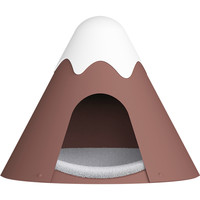 萌王星 MS0040003 雪顶宠物窝 褐色/白色 M