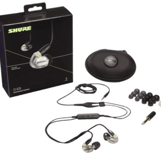 SHURE 舒尔 SE425 入耳式挂耳式有线耳机 银色 3.5mm