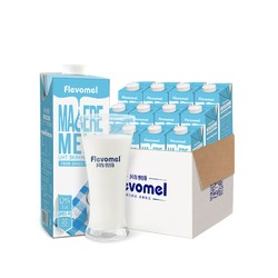 Flevomel 风车牧场 比利时脱脂高钙纯牛奶1L×12盒儿童早餐奶整箱