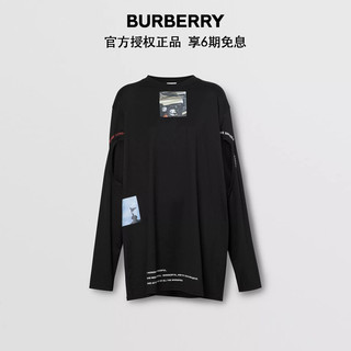 BURBERRY 博柏利 女士黑色镂空细节蒙太奇印花宽松上衣 80162161 XXS