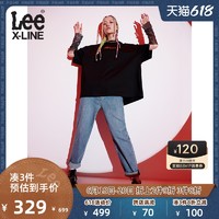 Lee XLINE21春夏新品411舒适高腰小直脚男友酷女牛仔裤LWZ411