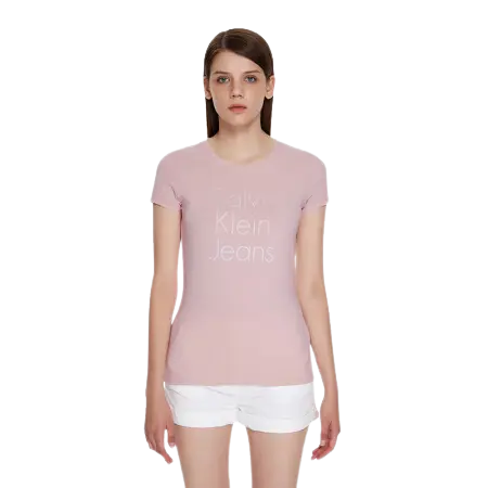 Calvin Klein Jeans 卡尔文·克莱恩牛仔 女士圆领短袖T恤 4BOKQ85 肉粉色 XS