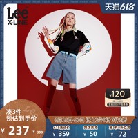 Lee XLINE牛仔短裤女宽松短裤2021新款潮流显瘦L411345PN88U