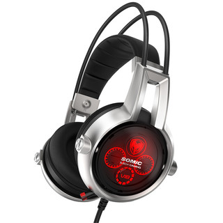 SOMiC 硕美科 E95X 耳罩式头戴式动圈有线耳机 黑色 USB口