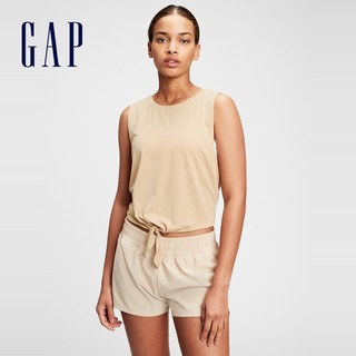 Gap女装网面弹力无袖T恤794001夏季2021新款透气宽松系结运动背心