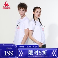 le coq sportif 乐卡克 正品情侣短袖春夏新款官方经典大logo圆领运动T恤男女*