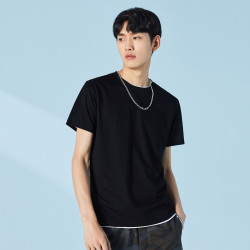 PEACEBIRD 太平鸟 男装2021春季新品短袖打底衫纯色情侣男式T恤