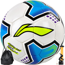 LI-NING 李宁 耐磨PU材质手缝5号足球儿童成人比赛足球 LFQK553-4