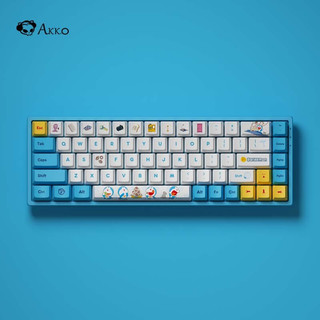 Akko 艾酷 AKKO 3068 V2 《哆啦A梦》热插拔蓝牙5.0双模机械键盘 RGB背光 游戏键盘 笔记本键盘 AKKO CS深海蓝轴