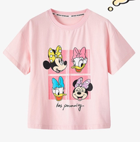 【夏上新】迪士尼童装21年新款卡通时尚女童短袖T恤 150 黑色
