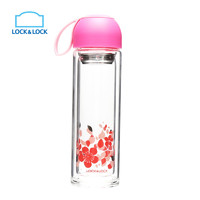 LOCK&LOCK; 乐扣乐扣 lock&lock;）玻璃水杯双层耐热玻璃 (350ml) 粉色