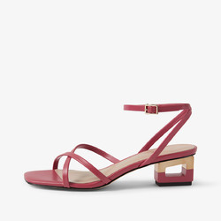 CHARLES & KEITH CHARLES&KEITH女士交叉带露趾中跟凉鞋CK1-60280252