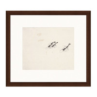 雅昌 齐白石 中式古典水墨画《虾图》56×50cm 宣纸 茶褐色