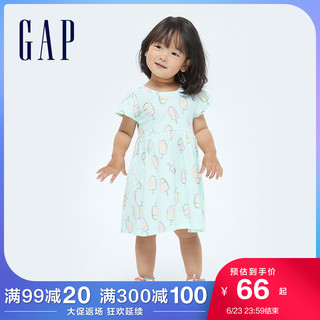 Gap女幼童蝴蝶袖连衣裙685565夏季2021新款童装纯棉可爱公主裙