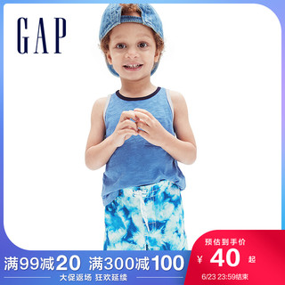 Gap男幼童宽松纯棉针织背心910616夏季2021新款童装洋气无袖上衣